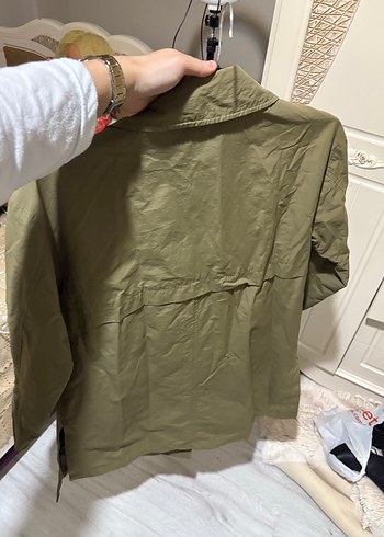 Kadın Haki Düğmeli Midi Trençkot - Görsel 6