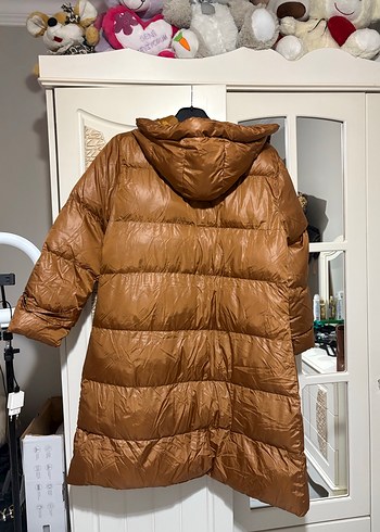 Düğmeli Kahverengi Kadın Kışlık Deri Mont - Görsel 5