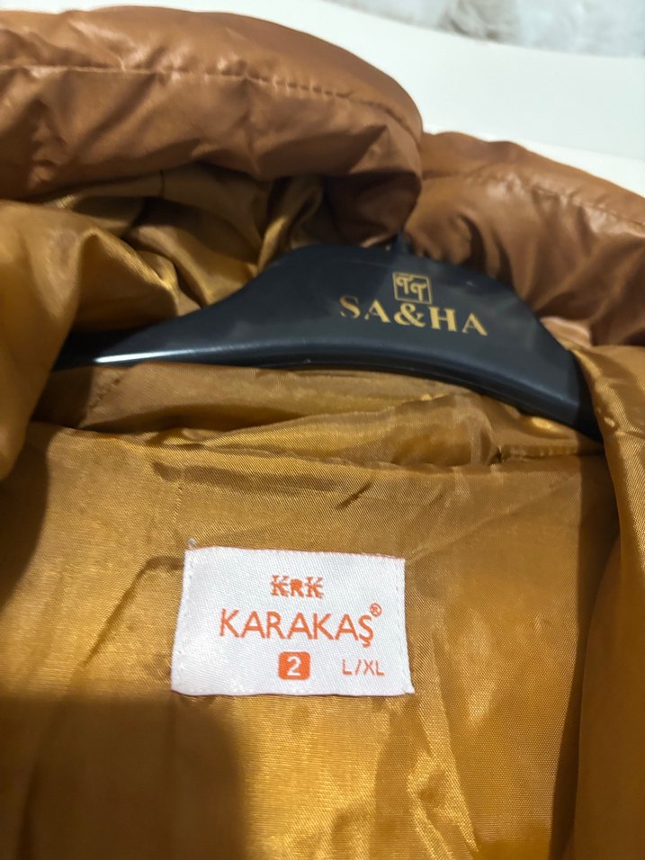 Düğmeli Kahverengi Kadın Kışlık Deri Mont - Görsel 3