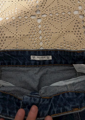 Düğmeli Koyu Mavi Denim Midi Etek - Görsel 3