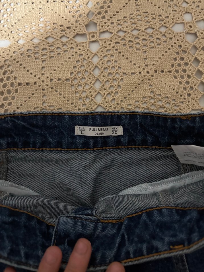 Düğmeli Koyu Mavi Denim Midi Etek - Görsel 3