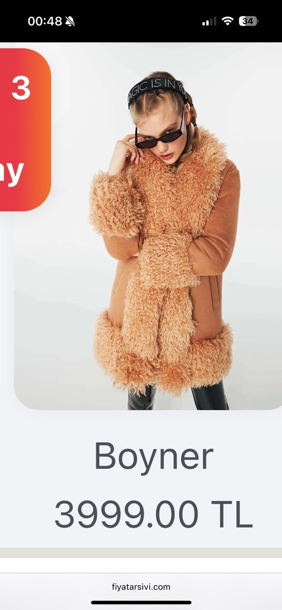 Kahverengi Leopar Desenli Kısa Kürk Mont - Görsel 3