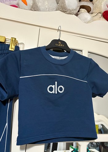 Lacivert Mini Tişört ve Geniş Paça Pantolon Takım - Görsel 4