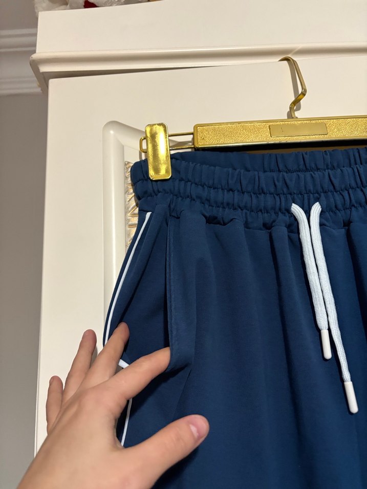 Lacivert Mini Tişört ve Geniş Paça Pantolon Takım - Görsel 3