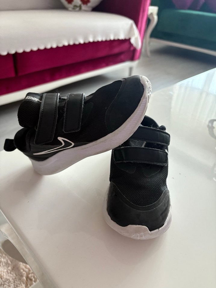 Siyah Erkek Çocuk Spor Ayakkabı Velcro - Görsel 2