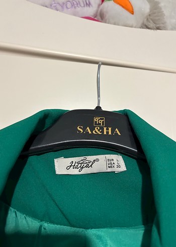 Kadın Yeşil Düğmeli Midi Blazer - Görsel 2