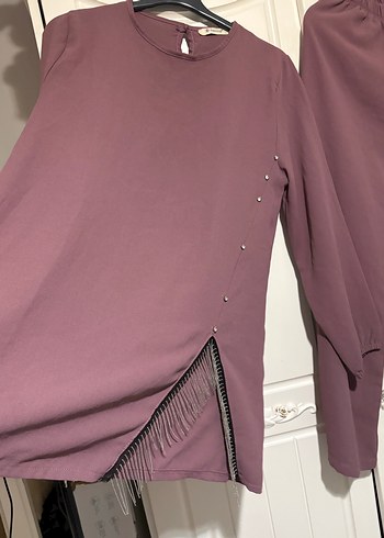 Mor Kadın Midi Takım Uzun Kollu - Görsel 2
