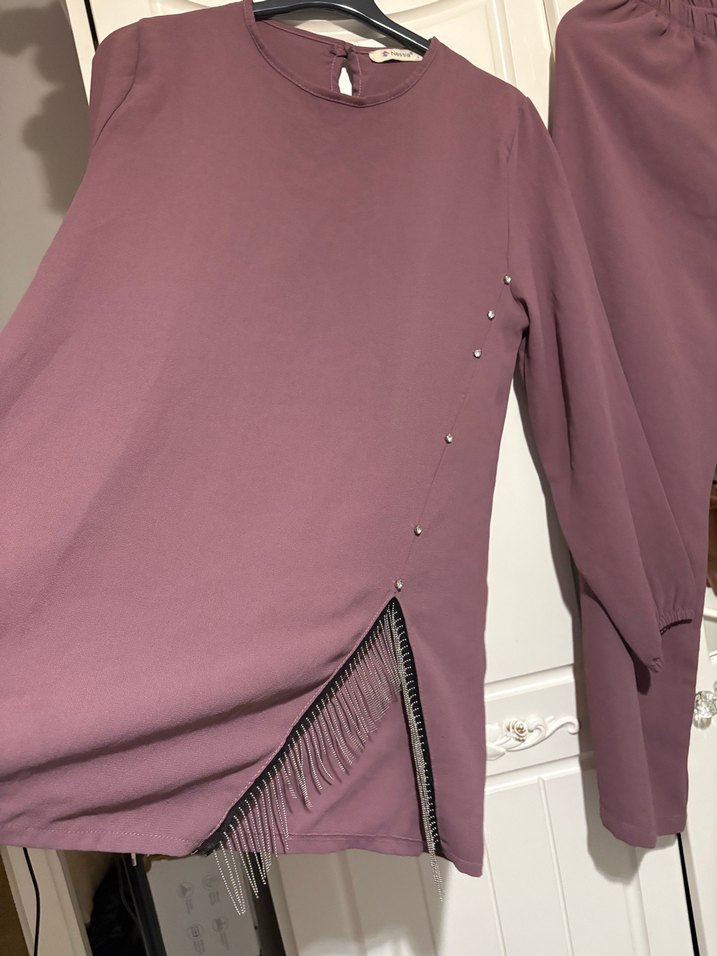 Mor Kadın Midi Takım Uzun Kollu - Görsel 2