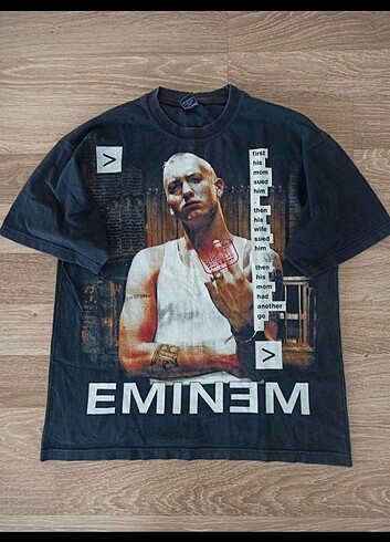 Vintage Rap Eminem 90s Censored AOP Tee Rare M Usa 