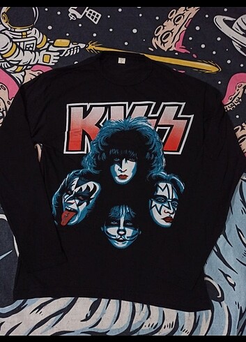 Vintage 90s Kiss long slevve rock O-M