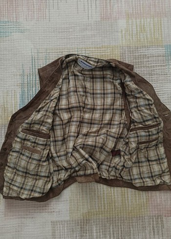 Vintage Biker Brown 90s Leather Waistcoat Harley Davidson Motor - Görsel 4