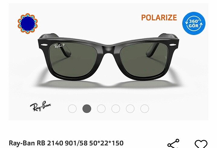 Güneş Gözlüğü Rayban 2140/901/58 50* 150