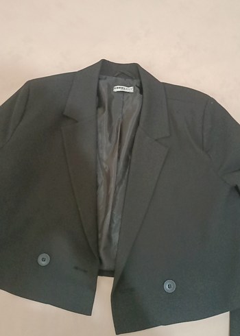 Defacto DeFacto kadın kısa blazer siyah oversize kalıp L beden