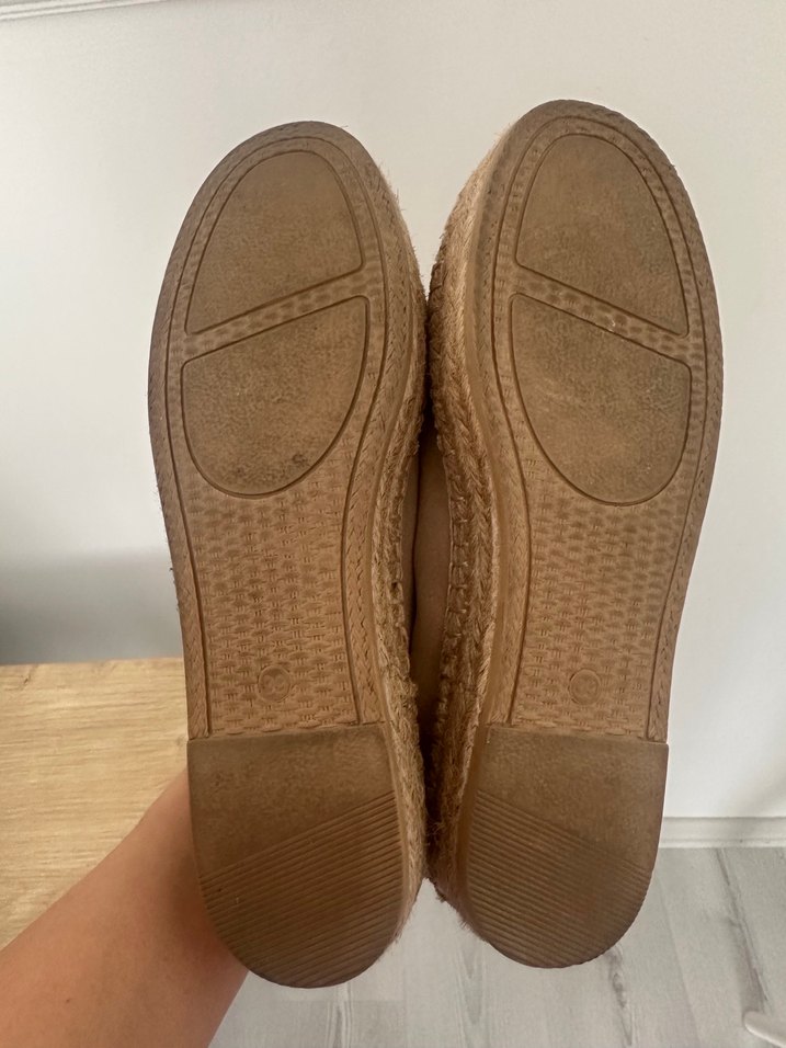 Bej Süet Dolgu Topuklu Kadın Espadril - Görsel 4