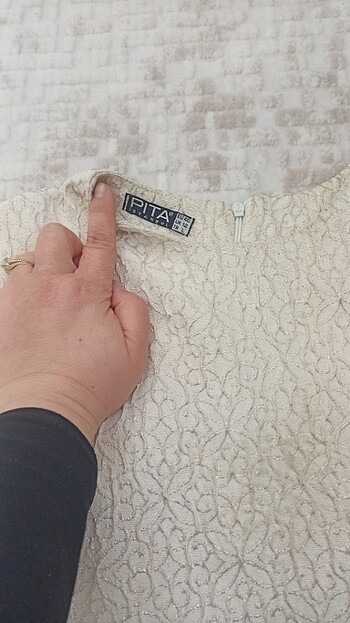 Simli krem renk ikili takım - Görsel 8