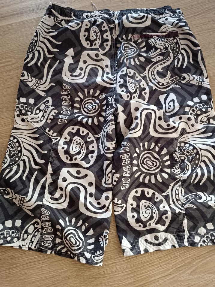 Desenli Siyah Midi Erkek Mayo - Görsel 2