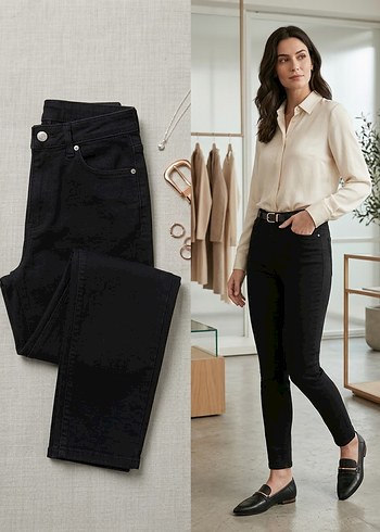 Zara Sikligin Simgesi Siyah Yuksek Bel Slim Jean