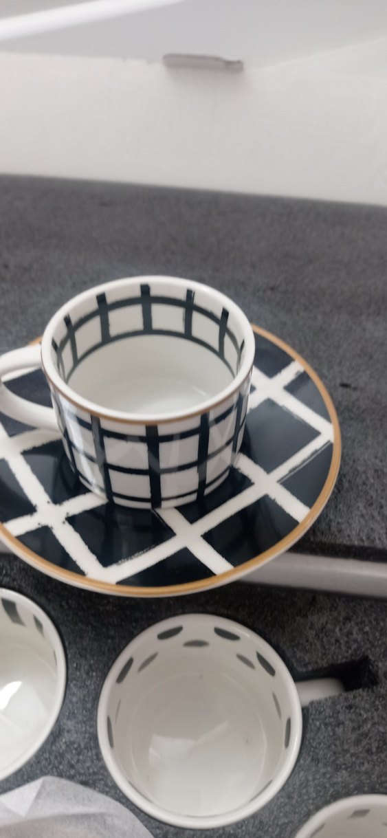 Beyaz Gri Puantiyeli Bohem fincan  Seti marka karaca - Görsel 3