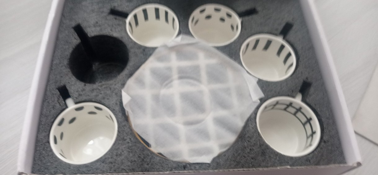 Beyaz Gri Puantiyeli Bohem fincan  Seti marka karaca - Görsel 2