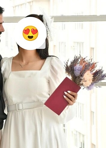 m Beden Beyaz sifon elbise