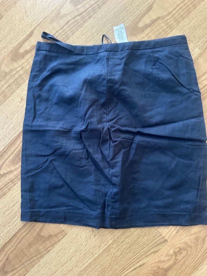 Lacivert Keten  Midi Etek - Görsel 3