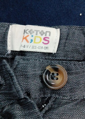 7 Yaş Beden gri Renk Gri çocuk Denim Kumaş Pantolon