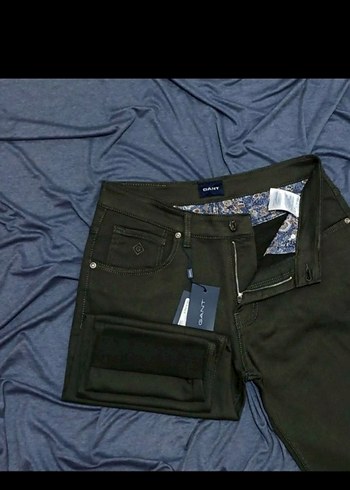 Siyah Baskılı Denim Pantolon