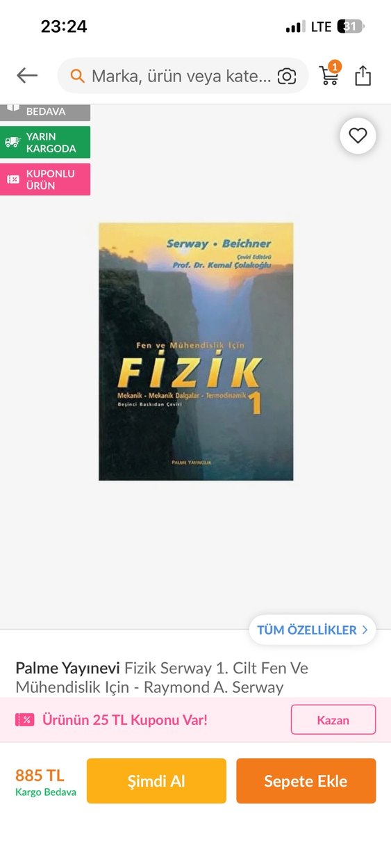 Fizik 1 - Serway Beichner palme - Görsel 2