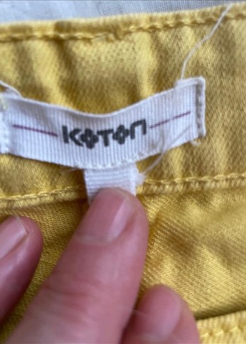 Koton Sarı Mini Kadın Bermuda Şort