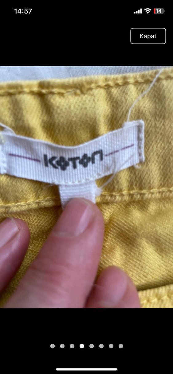 Sarı Mini Kadın Bermuda Şort - Görsel 3