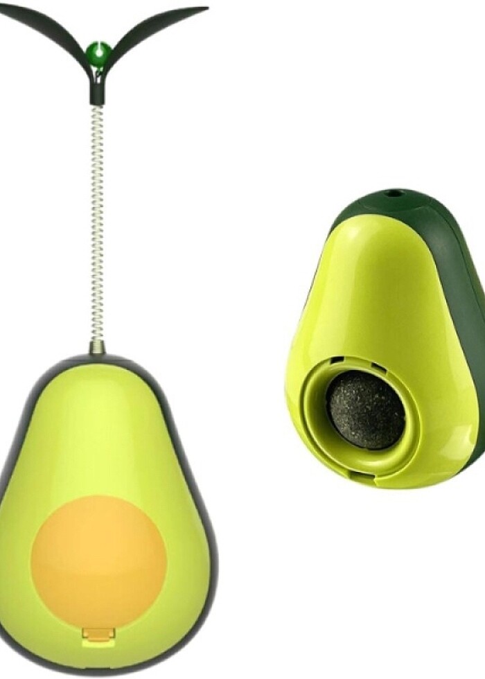 Avokado Şeklinde Kedi Naneli Ve Mama Hazneli Kedi Oyuncağı - Görsel 2