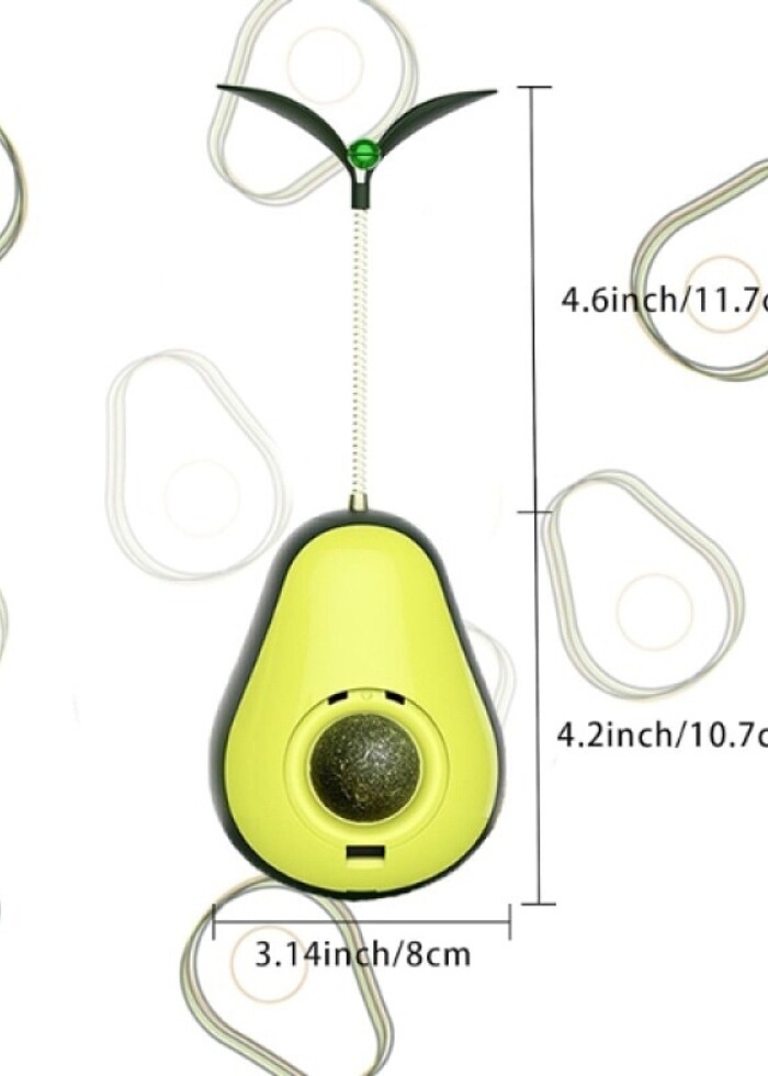 Avokado Şeklinde Kedi Naneli Ve Mama Hazneli Kedi Oyuncağı - Görsel 3