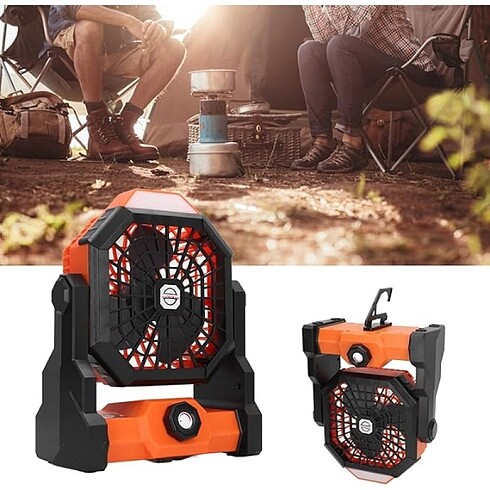 Mini Şarjlı Ledli Kare Fan - Görsel 2