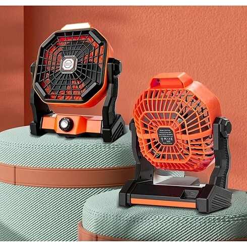 Mini Şarjlı Ledli Kare Fan - Görsel 3