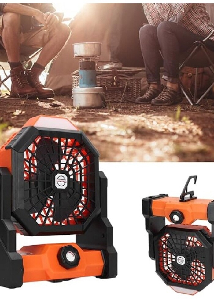 Mini Şarjlı Ledli Kare Fan - Görsel 2