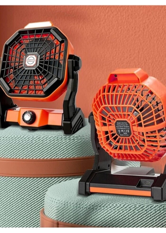 Mini Şarjlı Ledli Kare Fan - Görsel 3