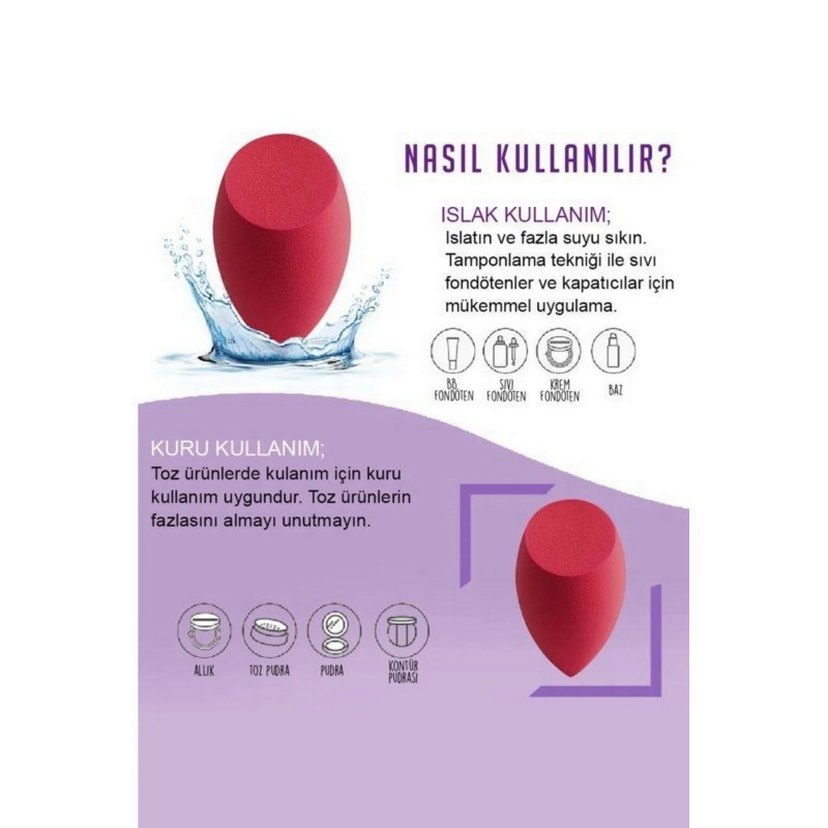 Renkli Makyaj Sünger Seti MUJGAN - Görsel 5