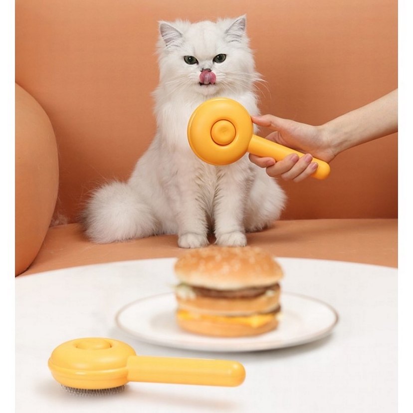 Hamburger Şekilli Otomatik Temizlenen Evcil Hayvan Tarağı - Görsel 4