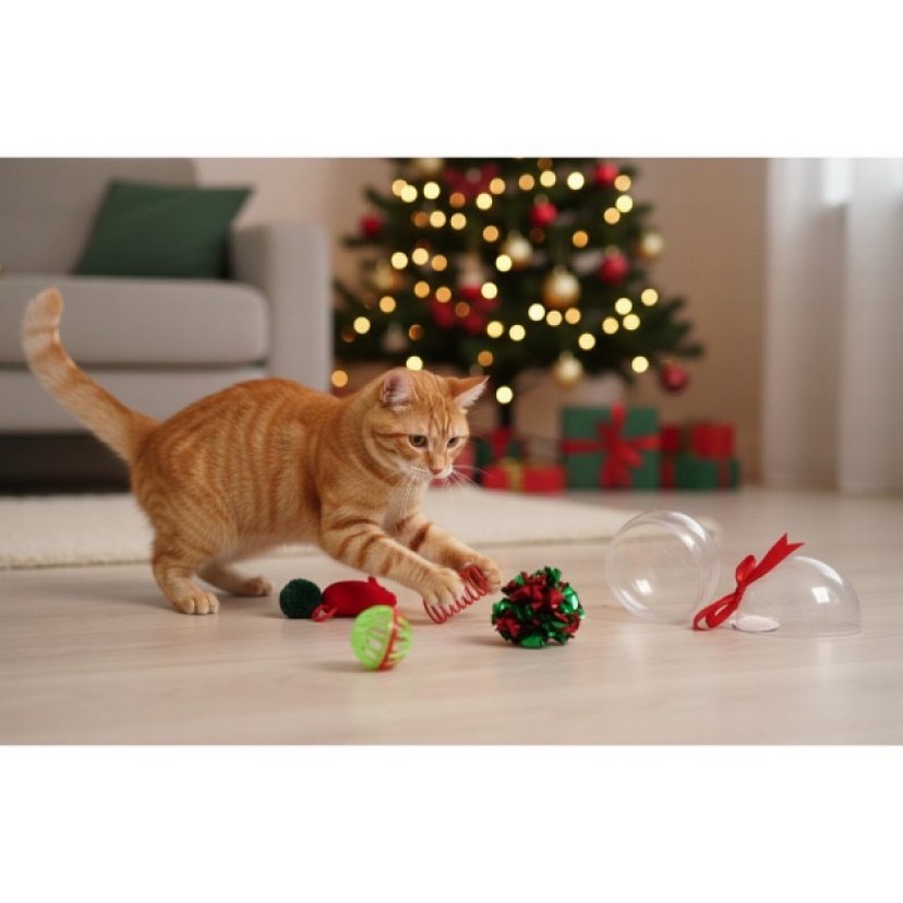 Yılbaşı Konseptli 8 Parça Küre İçinde Oyuncak Seti - Görsel 2