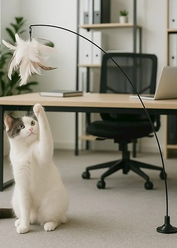 Beden Renk Kedi Oyuncağı Tüylü Zilli Vantuzlu Av İçgüdüsünü Tetikler