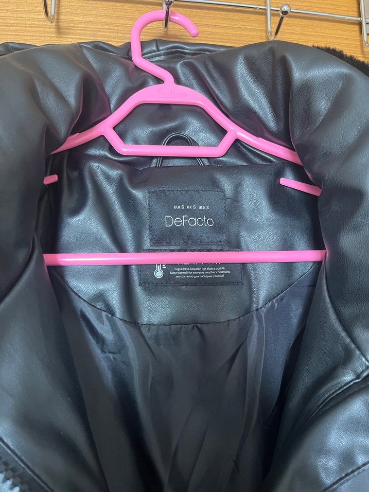 Siyah Deri Midi Kadın Kışlık Mont - Görsel 3