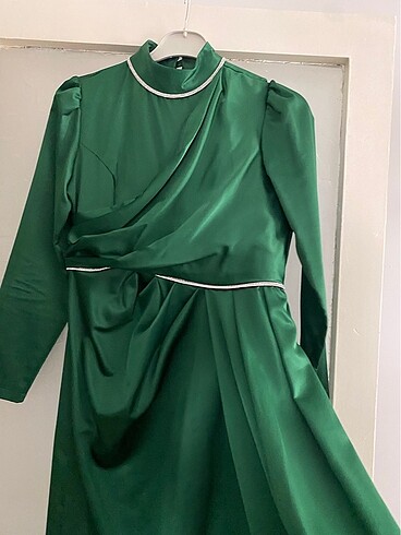 Tesettür saten elbise - Görsel 5