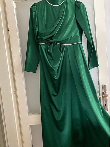 Tesettür saten elbise - Görsel 7
