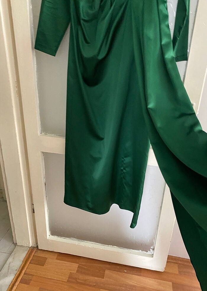 Tesettür saten elbise - Görsel 3