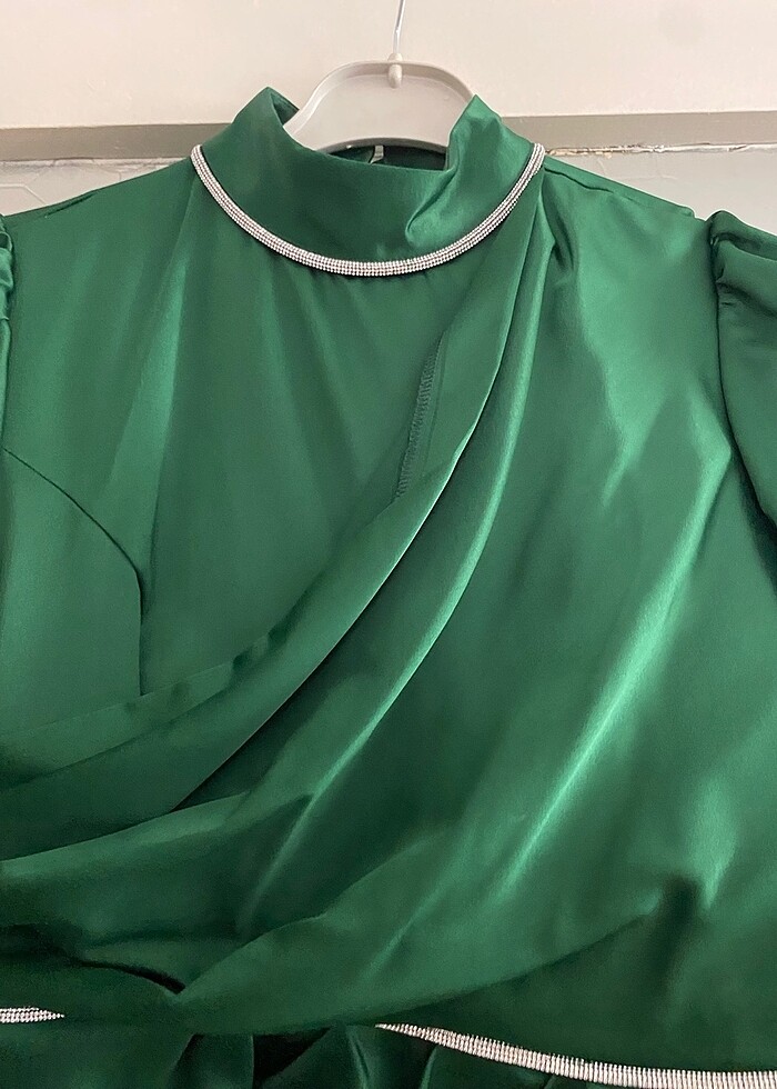 Tesettür saten elbise - Görsel 4