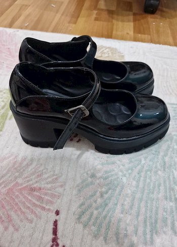 gothic siyah platform topuklu ayakkabı - Görsel 4