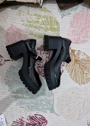 gothic siyah platform topuklu ayakkabı - Görsel 5