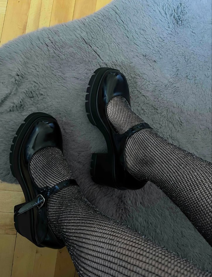 gothic siyah platform topuklu ayakkabı - Görsel 2