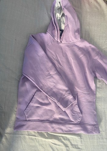 l Beden Mor Kapüşonlu Rahat Kesim Kadın Sweatshirt