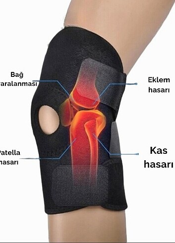 diğer Beden siyah Renk Patella Neopren Dizlik Menisküs Diz Bandajı Dizlik